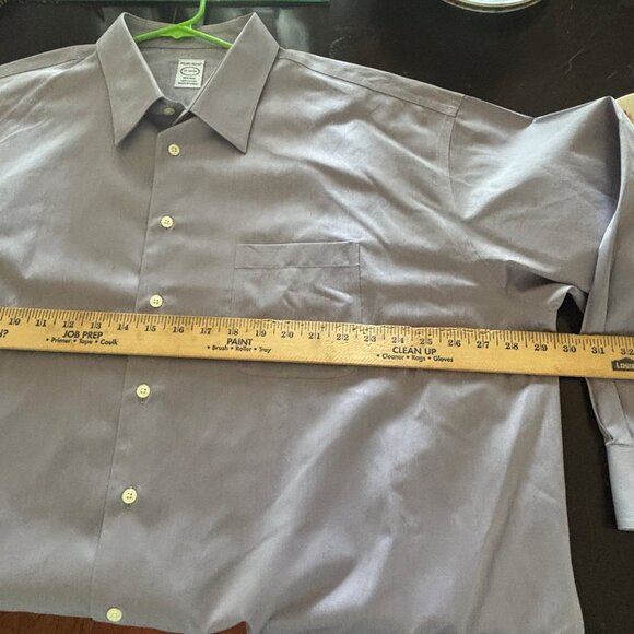 Pronto Uomo Mens Non-Iron Lavender Dress Shirt 19 34/35 100% Cotton Button-Up - Picture 6 of 11